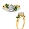 Load image into Gallery viewer, marquise-emerald-bezel-set-nature-inspired-round-cut-engagement-ring-in-yellow-gold-FD10962RORGEMGRANGLE3-NL-YG
