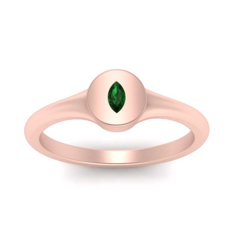 Marquise Disc Signet Ring