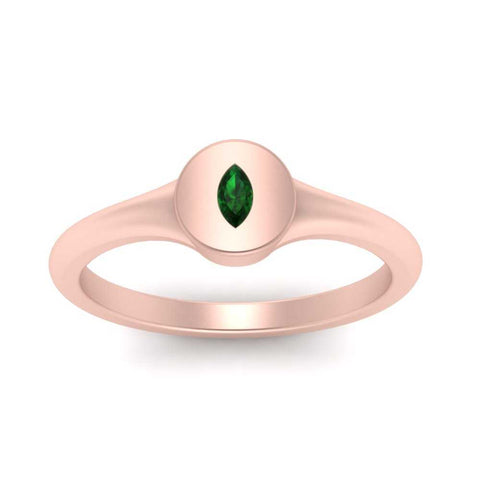 Marquise Disc Signet Ring