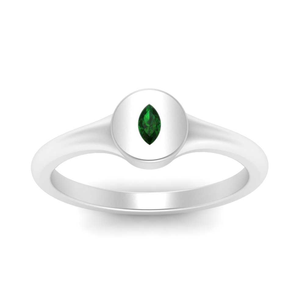 Marquise Disc Signet Ring