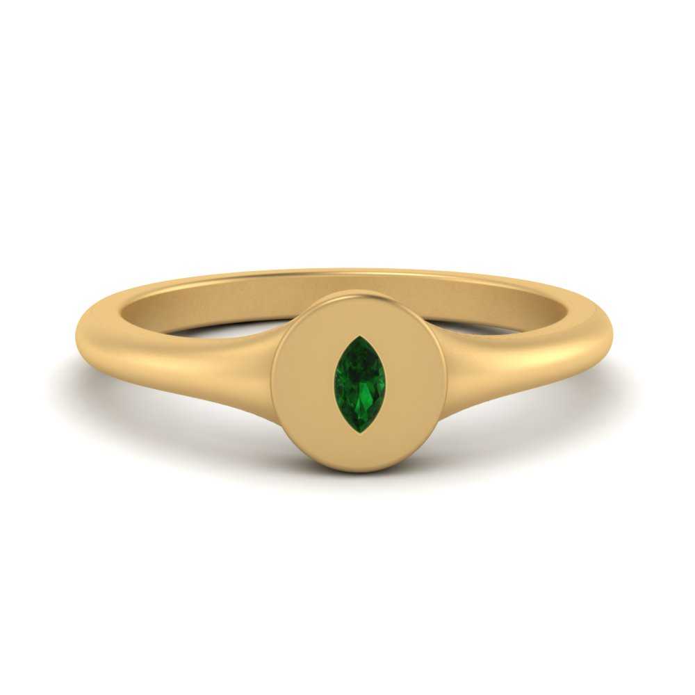 Marquise Disc Signet Ring