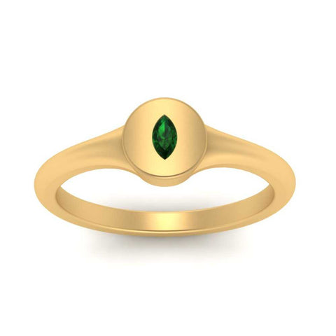 Marquise Disc Signet Ring