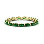 Load image into Gallery viewer, marquise-eternity-east-west-4-carat-emerald-wedding-band-in-yellow-gold-FDEWB8868MQGEMGR-4.00CT-NL-YG