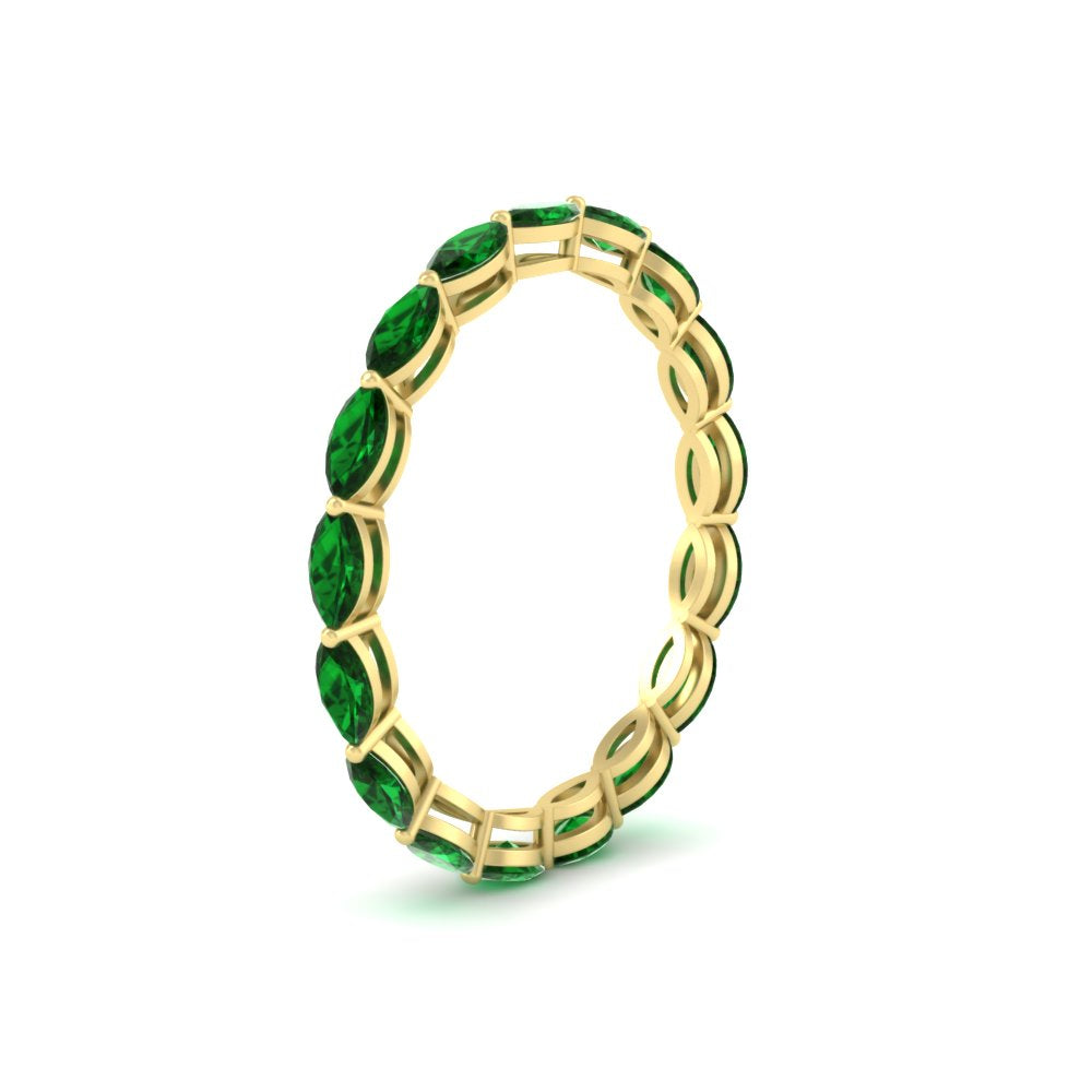 marquise-eternity-east-west-4-carat-emerald-wedding-band-in-yellow-gold-FDEWB8868MQGEMGRANGLE2-4.00CT-NL-YG