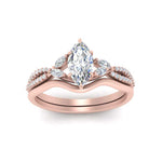 Load image into Gallery viewer, marquise-lab-created-diamond-organic-style-split-wedding-ring-set-in-rose-gold-FDENR3211MQ