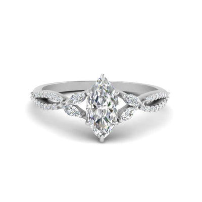 Lab Grown Marquise Cut Split Shank Engagement Ring