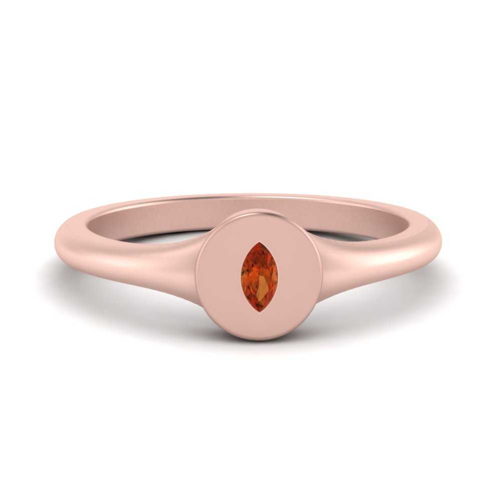 Marquise Disc Signet Ring