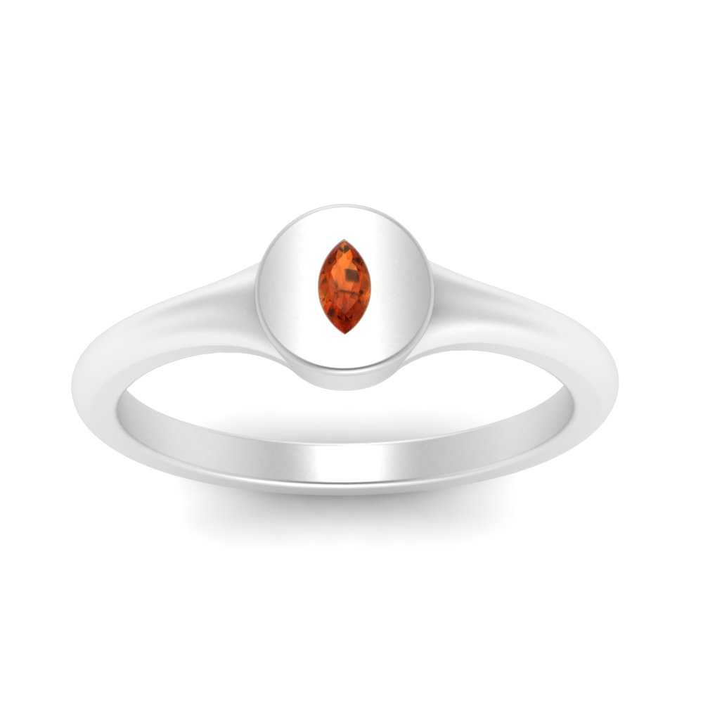 Marquise Disc Signet Ring