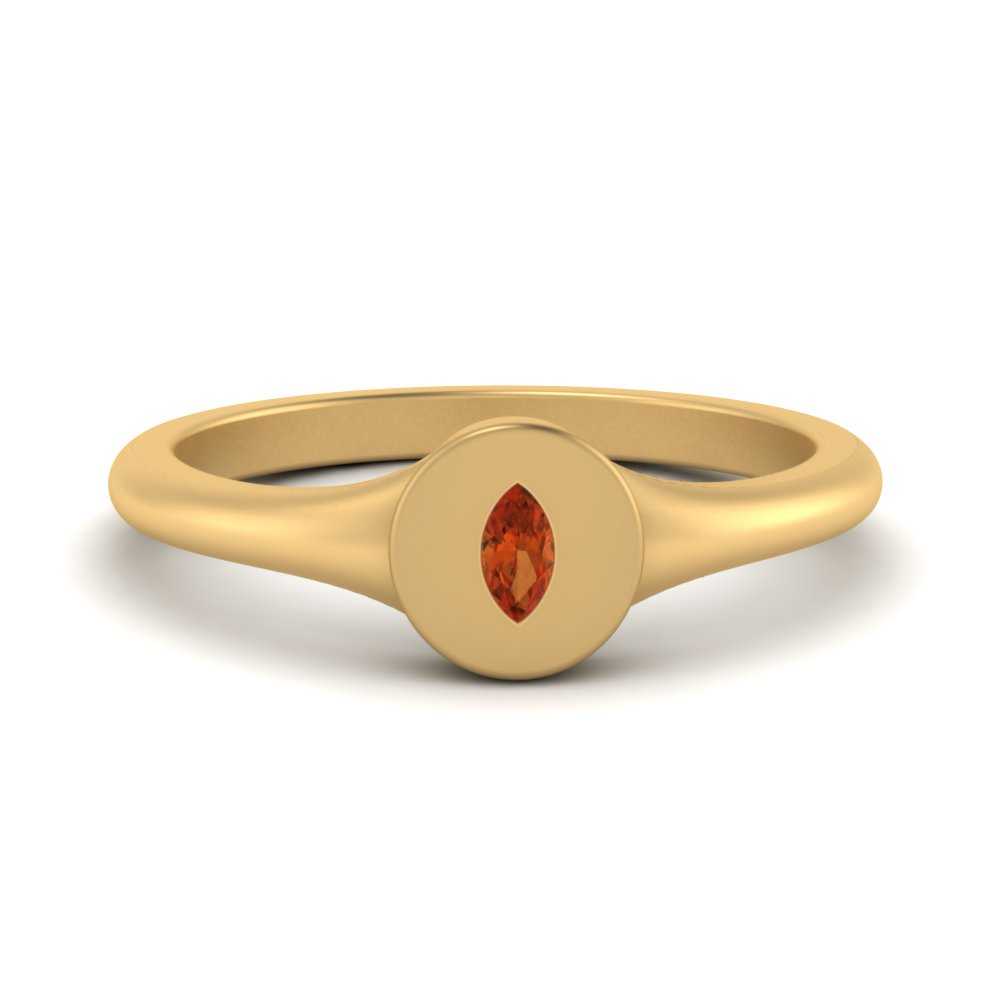 Marquise Disc Signet Ring