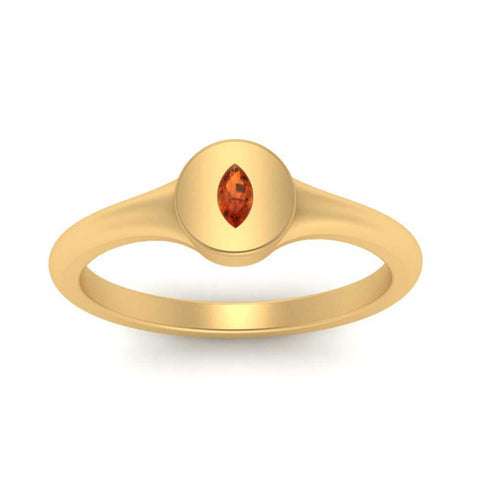 Marquise Disc Signet Ring