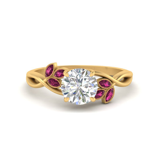 marquise-pink-sapphire-bezel-set-nature-inspired-round-cut-engagement-ring-in-yellow-gold-FD10962RORGSADRPI-NL-YG