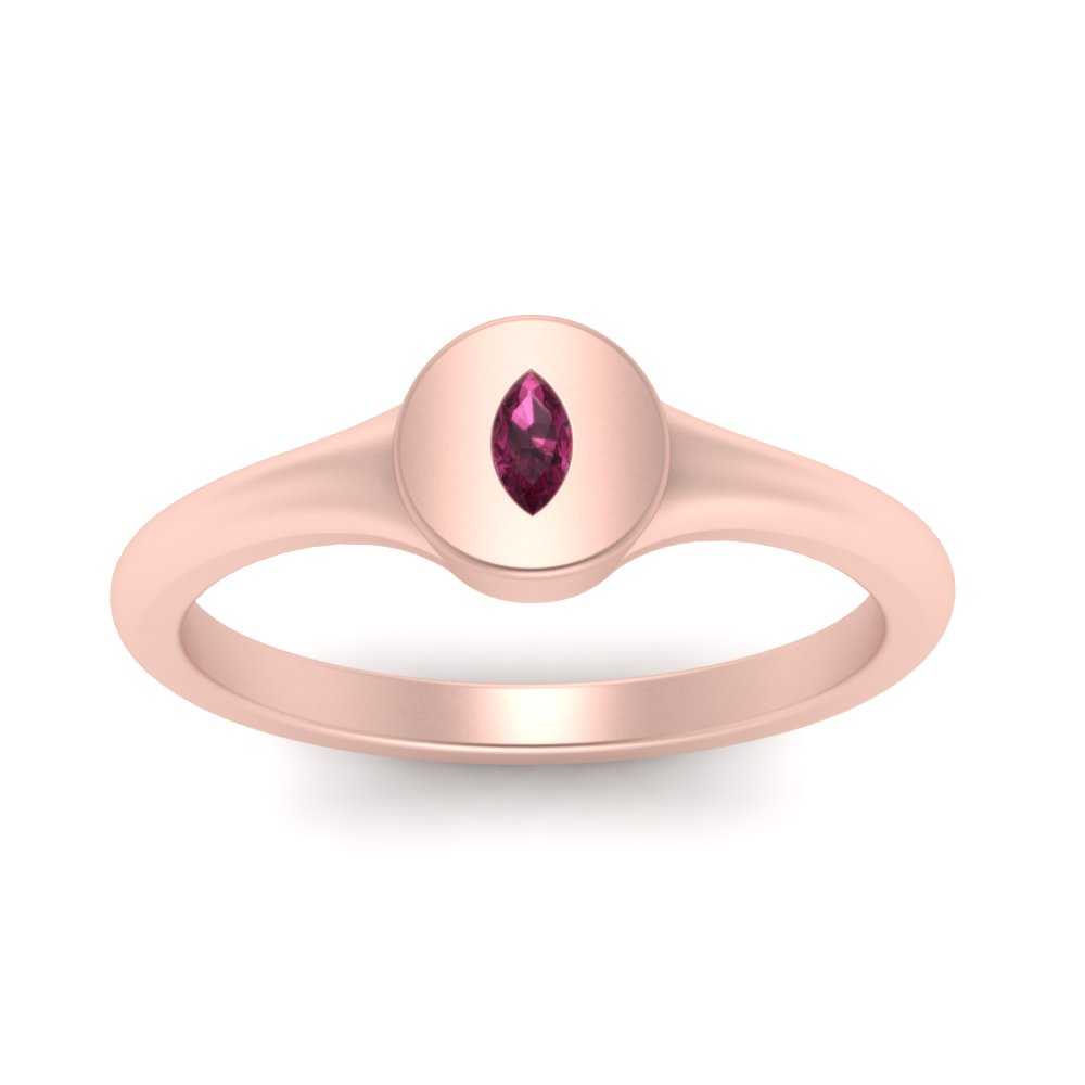 Marquise Disc Signet Ring