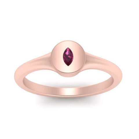 Marquise Disc Signet Ring