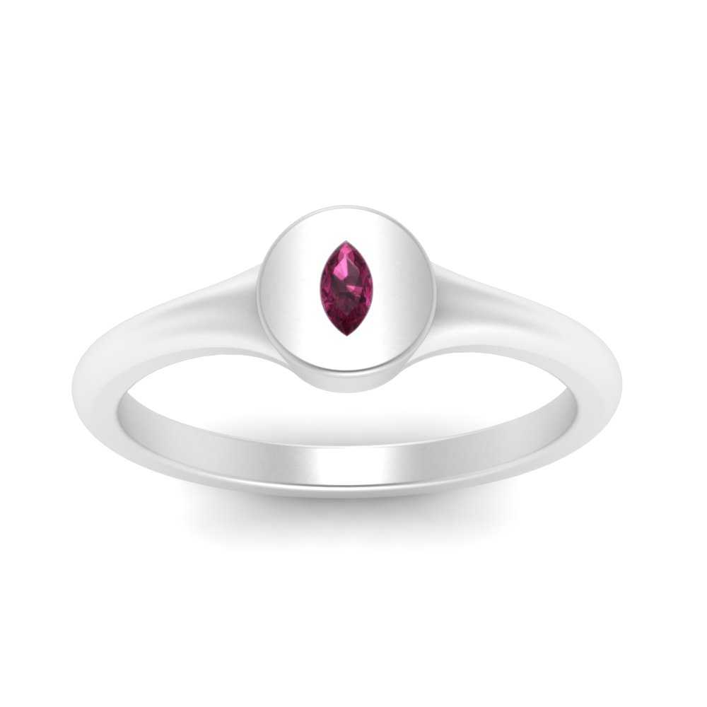 Marquise Disc Signet Ring