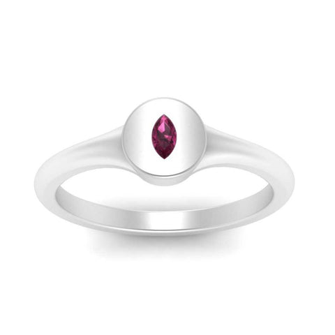 Marquise Disc Signet Ring
