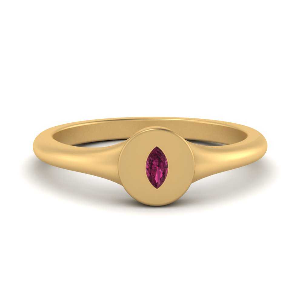 Marquise Disc Signet Ring