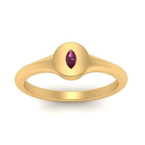 Marquise Disc Signet Ring
