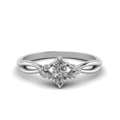 Marquise Cut Twisted Marquise Accents Diamond Ring