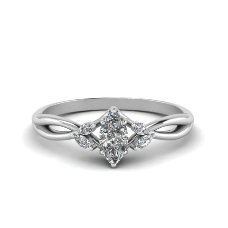 Marquise Cut Twisted Marquise Accents Diamond Ring
