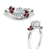 Load image into Gallery viewer, marquise-ruby-bezel-set-nature-inspired-round-cut-engagement-ring-in-white-gold-FD10962RORGRUDRANGLE3-NL-WG