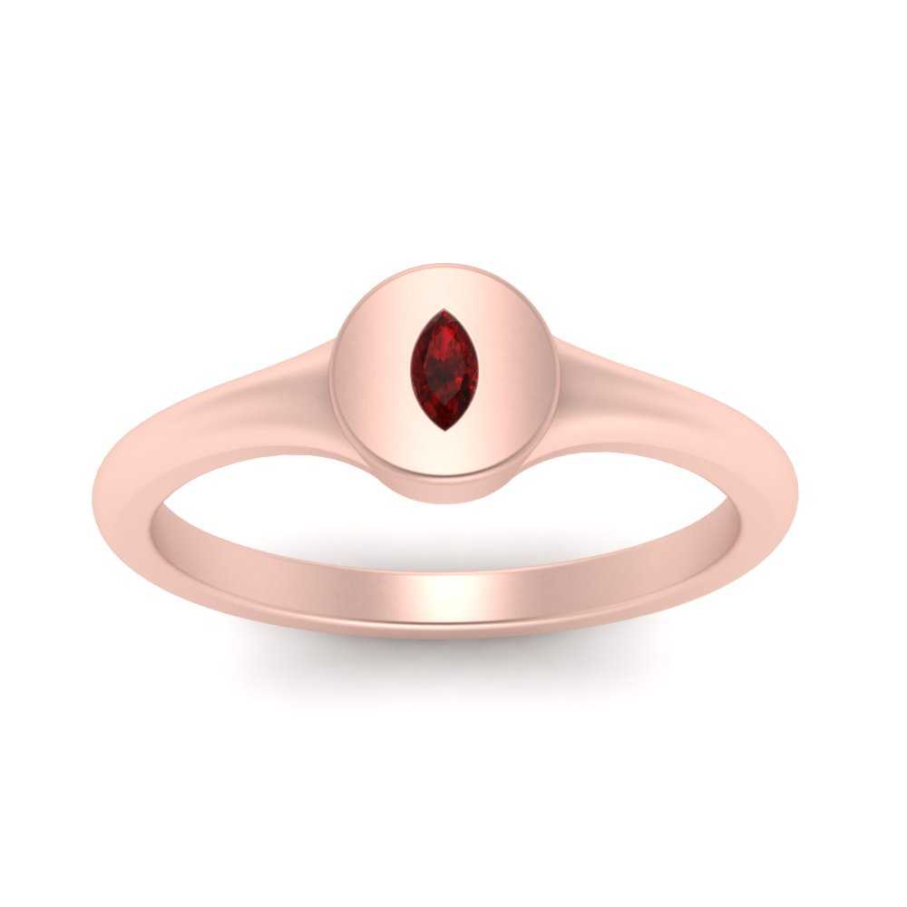 Marquise Disc Signet Ring