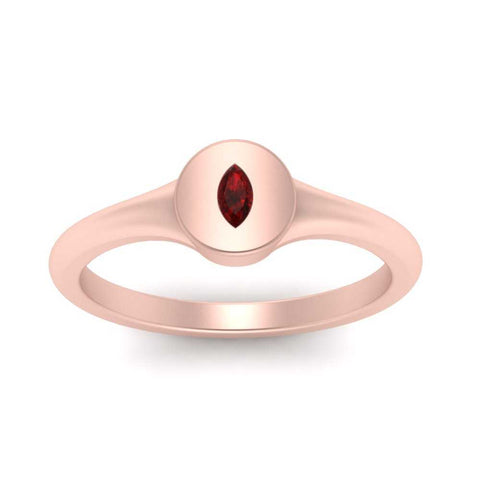 Marquise Disc Signet Ring
