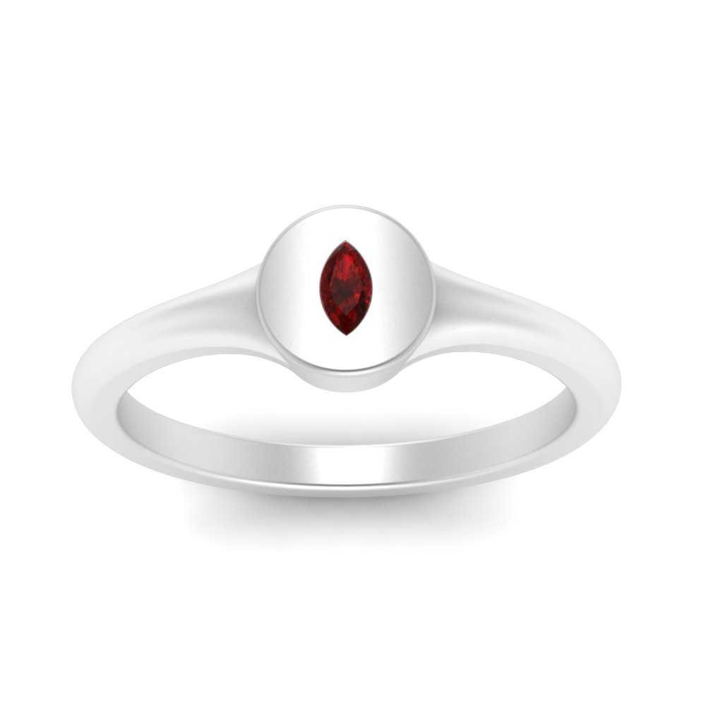 Marquise Disc Signet Ring