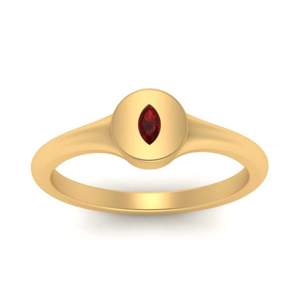 Marquise Disc Signet Ring