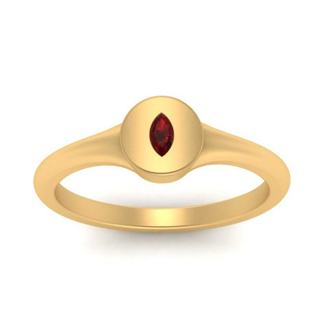 Marquise Disc Signet Ring