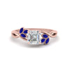 Load image into Gallery viewer, marquise-sapphire-bezel-set-nature-inspired-asscher-cut-engagement-ring-in-rose-gold-FD10962ASRGSABL-NL-RG