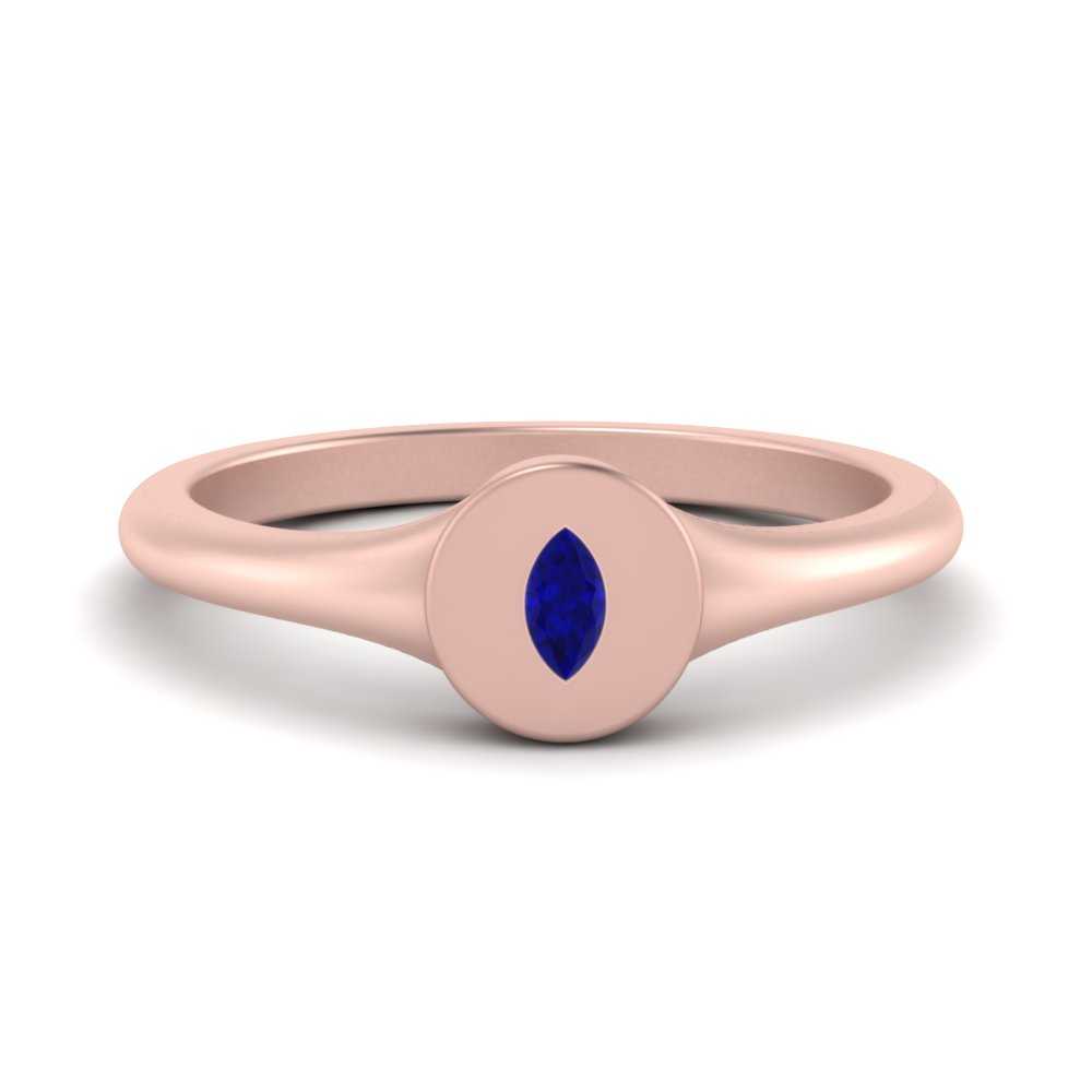 Marquise Disc Signet Ring
