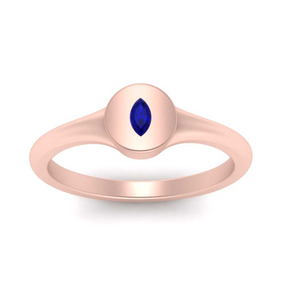 Marquise Disc Signet Ring