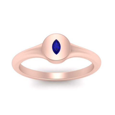 Marquise Disc Signet Ring