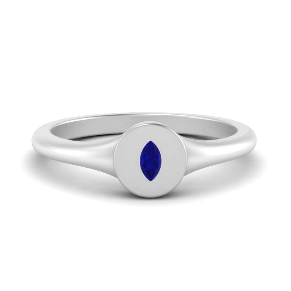 Marquise Disc Signet Ring