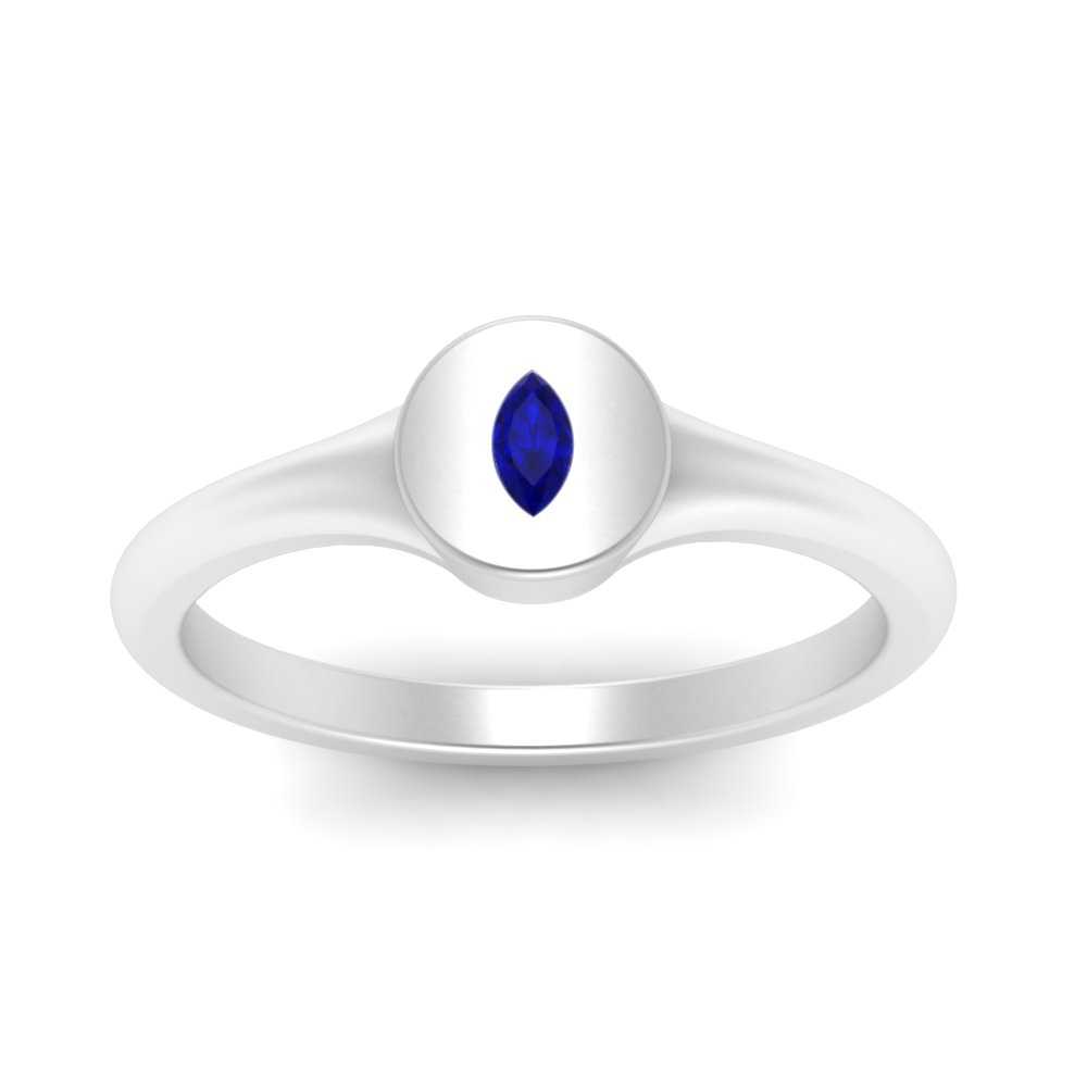 Marquise Disc Signet Ring