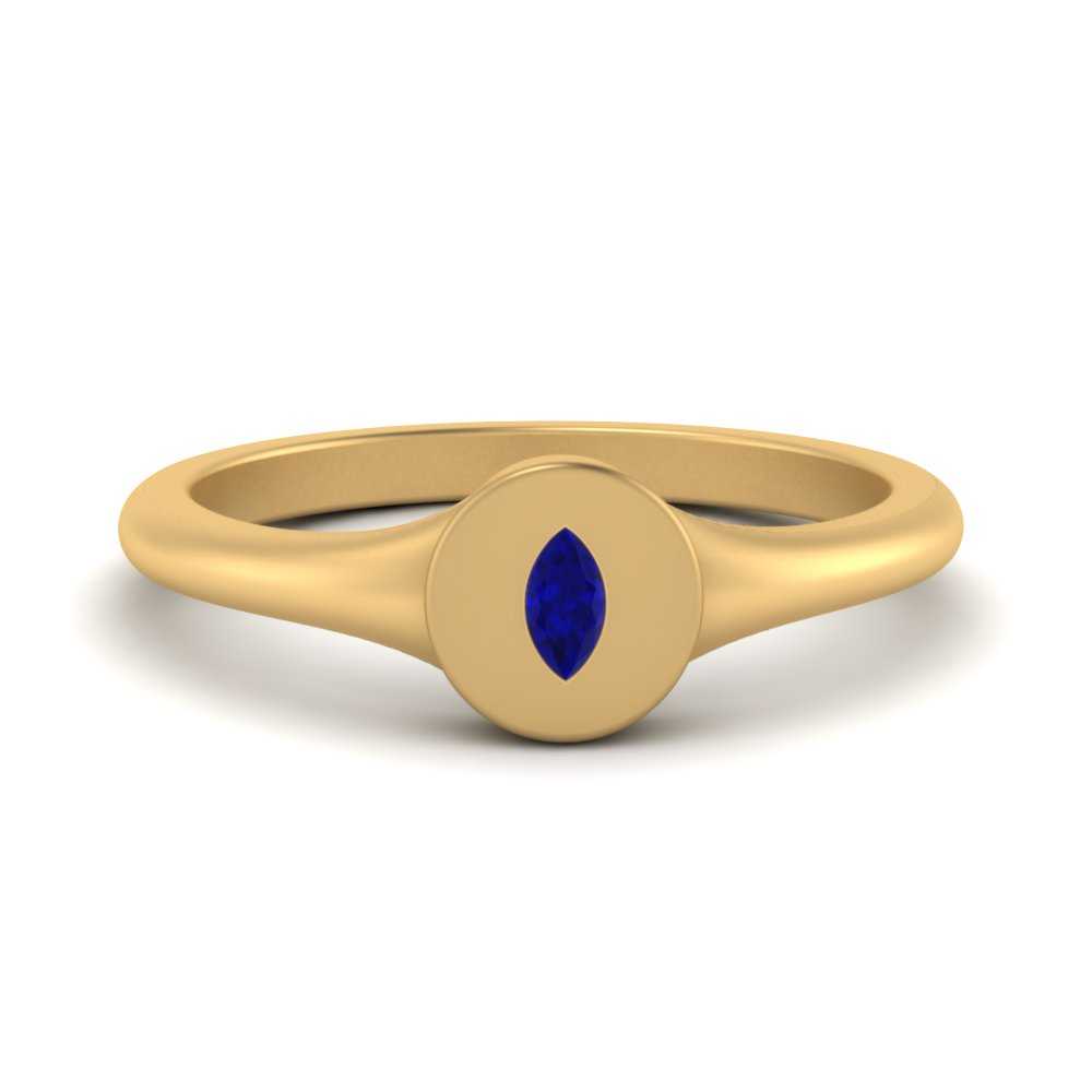 Marquise Disc Signet Ring