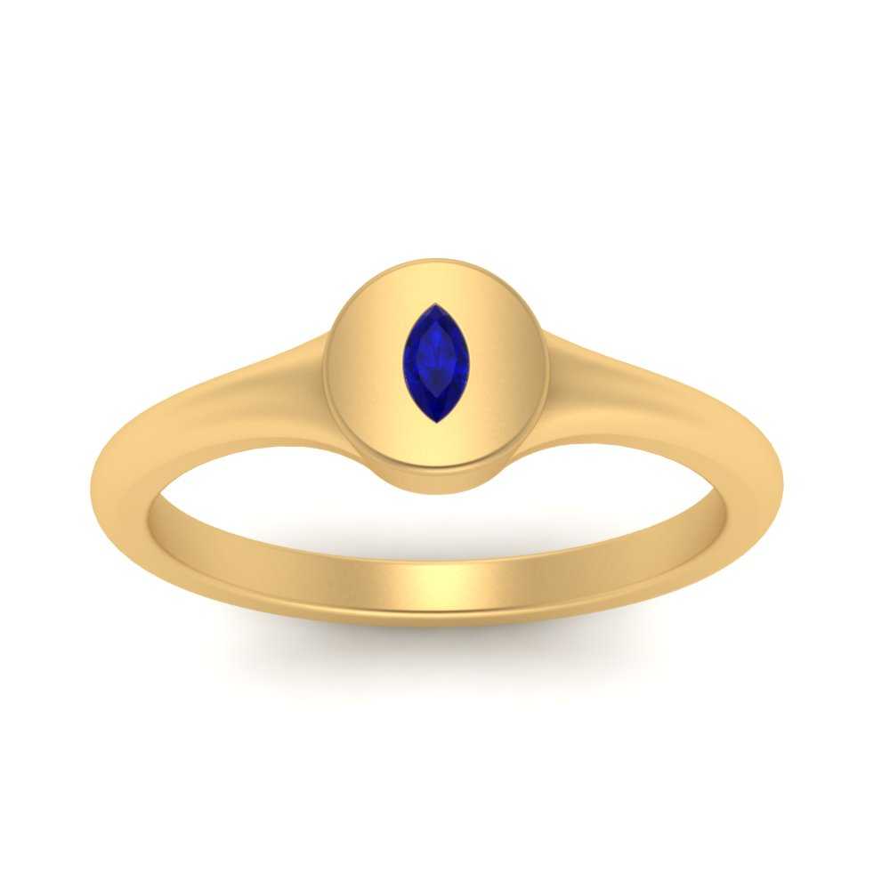 Marquise Disc Signet Ring