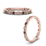 Load image into Gallery viewer, marquise-shaped-thin-stacking-band-with-black-diamond-in-rose-gold-FDB5381GBLACKANGLE3-NL-RG.jpg

