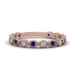 Load image into Gallery viewer, marquise-shaped-thin-stacking-diamond-band-with-blue-sapphire-in-rose-gold-FDB5381GSADRPI-NL-RG