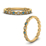 Load image into Gallery viewer, marquise-shaped-thin-stacking-diamond-band-with-blue-topaz-in-yellow-gold-FDB5381GICBLTOANGLE3-NL-YG.jpg
