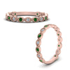 Load image into Gallery viewer, marquise-shaped-thin-stacking-diamond-band-with-emerald-in-rose-gold-FDB5381GEMGRANGLE3-NL-RG.jpg
