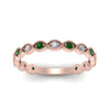 Load image into Gallery viewer, marquise-shaped-thin-stacking-diamond-band-with-emerald-in-rose-gold-FDB5381GEMGRANGLE3-NL-RG.jpg