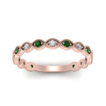 Load image into Gallery viewer, marquise-shaped-thin-stacking-diamond-band-with-emerald-in-rose-gold-FDB5381GEMGRANGLE3-NL-RG.jpg
