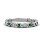Load image into Gallery viewer, marquise-shaped-thin-stacking-diamond-band-with-emerald-in-white-gold-FDB5381GEMGRANGLE3-NL-WG.jpg
