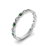 Load image into Gallery viewer, marquise-shaped-thin-stacking-diamond-band-with-emerald-in-white-gold-FDB5381GEMGRANGLE3-NL-WG.jpg
