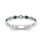 Load image into Gallery viewer, marquise-shaped-thin-stacking-diamond-band-with-emerald-in-white-gold-FDB5381GEMGRANGLE3-NL-WG.jpg
