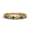 Load image into Gallery viewer, marquise-shaped-thin-stacking-diamond-band-with-emerald-in-yellow-gold-FDB5381GEMGRANGLE3-NL-YG.jpg