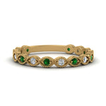 Load image into Gallery viewer, marquise-shaped-thin-stacking-diamond-band-with-emerald-in-yellow-gold-FDB5381GEMGRANGLE3-NL-YG.jpg
