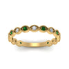 Load image into Gallery viewer, marquise-shaped-thin-stacking-diamond-band-with-emerald-in-yellow-gold-FDB5381GEMGRANGLE3-NL-YG.jpg