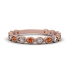Load image into Gallery viewer, marquise-shaped-thin-stacking-diamond-band-with-orange-sapphire-in-rose-gold-FDB5381GSAORANGLE3-NL-RG.jpg